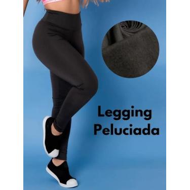 Imagem de Legging Peluciada Feminina Inverno- Legg Térmica Flanelada, P, Preto