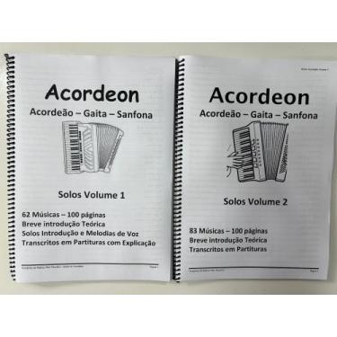 Imagem de Dois Volumes Solos Acordeão Acordeon 200 Pg 145 Músicas - Academia de 