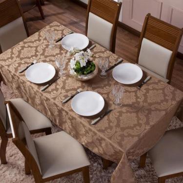 Imagem de Toalha De Mesa Jacquard Retangular 8 Lugares Jacard - FF Enxovais, Beg