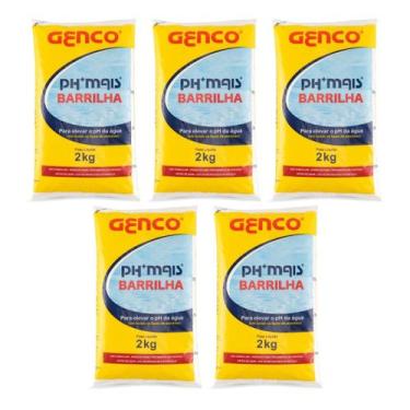 Imagem de Kit 5 Elevador De Ph + Granulado Genco Barrilha 2kg