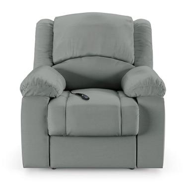 Imagem de Poltrona Do Papai Reclinável Sala De Cinema Barcelona Controle Elétrico Usb Pu Cinza