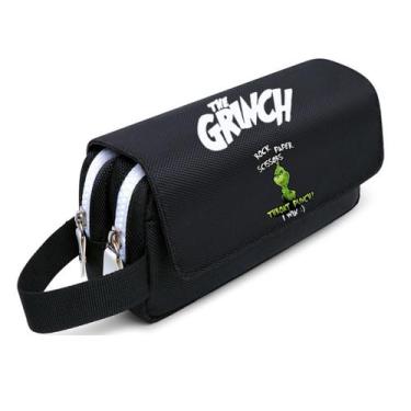 Imagem de Estojo para lápis Grinch Cartoon Anime de poliéster de grande capacida