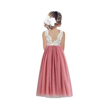 Imagem de Vestido De Verão Para Meninas, Vestido De Renda Com Flores, Princesa, 