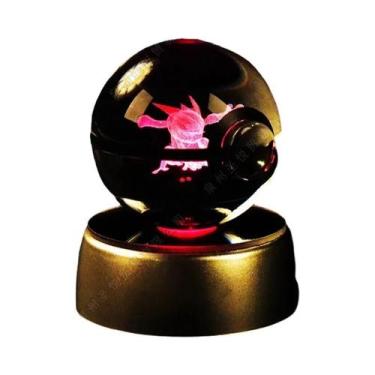 Imagem de Lâmpada Noturna 3D Pikachu Gengar Mewtwo Estátua De Bola De Cristal Po
