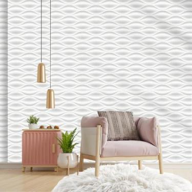 Imagem de Papel de Parede Adesivo Autocolante Decorativo Cinza Ondulado 10 METRO