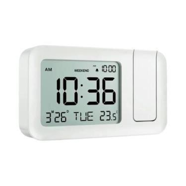 Imagem de Despertador Digital LED Recarregável Com Projeção E Carregador USB Par