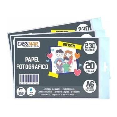 Imagem de Papel Fotográfico Brilhante 10x15 230g Cassmar 1000 fls