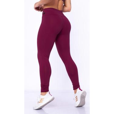 Imagem de Calça Legging Feminina Poliamida Lisa Tecido Muito Grosso Cós Alto Confortável Wolfox-Feminino