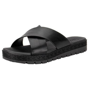 Imagem de Tamanco feminino flat moleca 5539104, Preto, 36