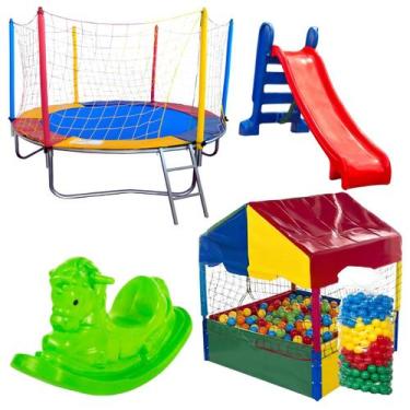 Imagem de Cama Elástica 2,30 Piscina de Bolinhas com 500 Bolinhas Escorregador M