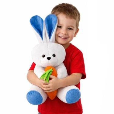 Imagem de Coelho de Pelúcia 48cm Grande Presente Páscoa Decoração Infantil Fofo 