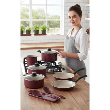 Imagem de Jogo Panelas Antiaderente Vermelho 10 Peças - Congratulations Store