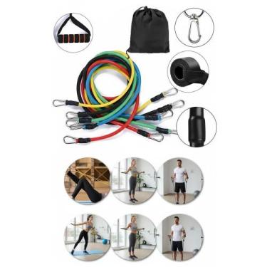 Imagem de Kit 11 Peças Elastico Treino Academia Exercício Completo - Congratulat