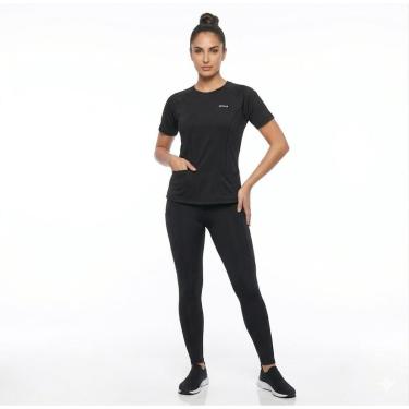 Imagem de Camiseta Feminina Preta com Bolsos e Recorte Selene-Feminino