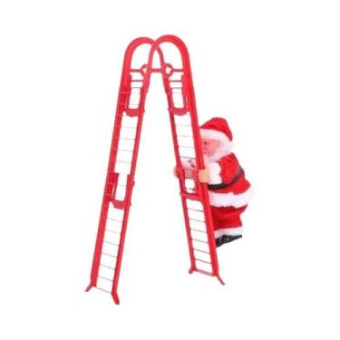 Imagem de Papai Noel Escalando Chaminé, Brinquedo Elétrico Com Escadas De Contas