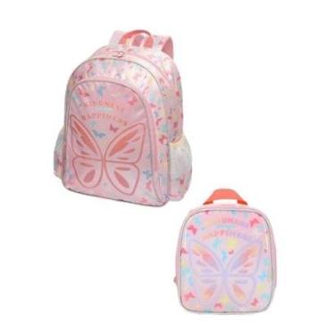 Imagem de Kit Escolar Mochila e Lancheira Menina Borboleta Pacific Fly-Feminino
