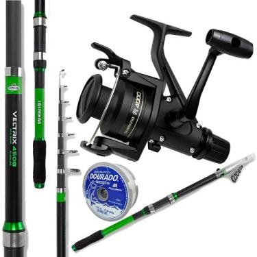 Imagem de Molinete Ix 4000 Shimano Vara Telescópica Veltrix Surf Makis, Vara 4, 