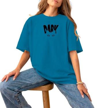 Imagem de Blusa Feminina Plus Size Casual Estilosa e Confortável Algodão Premium 30.1 Estampada Dark-Feminino