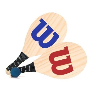 Imagem de Kit Frescobol Wilson C/ 2 Raquetes, Bola e Capa - Azul/Verm-Unissex