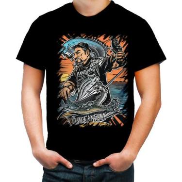 Imagem de Camiseta Colorida Pesca Esportiva Pôr do Sol Peixes 7 - Kasubeck Store