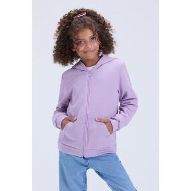 Imagem de Jaqueta Infantil Unissex de Inverno Moletom Liso com Capuz-Feminino