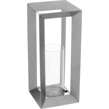 Imagem de CASTIÇAL PORTA VELA METAL 38x16x16cm CINZA