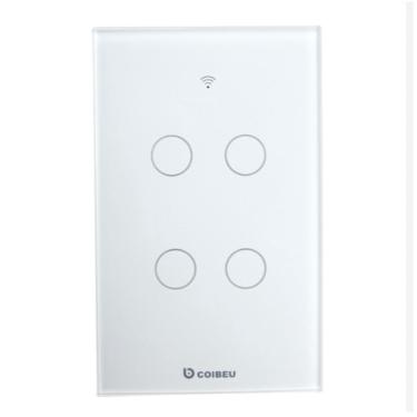 Imagem de Interruptor Inteligente Wi-Fi Touch 4 Botões S-n Automação de Iluminação com Controle p...
