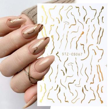 Imagem de Adesivo de Unhas stz-c para Nail Art Francesa 3D Gradiente Azul Rosa Roxo Verde OEM