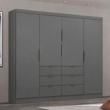 Imagem de Guarda-Roupa Casal Click 4 Portas 6 Gavetas Onix - Maxel