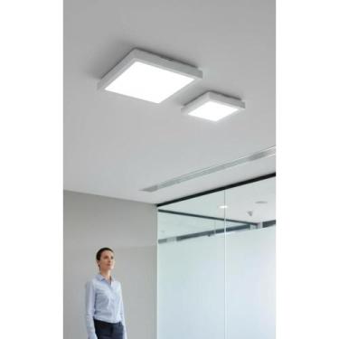 Imagem de Kit 3x Plafon LED 18W Quadrado Branco Frio Sobrepor - Congratulations 