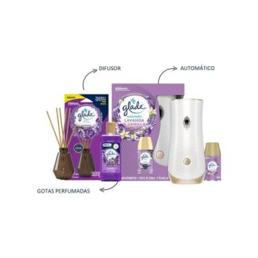 Imagem de Kit Glade Lavanda com Automatic + Refil 269ml, Difusor 100ml e Gotas P