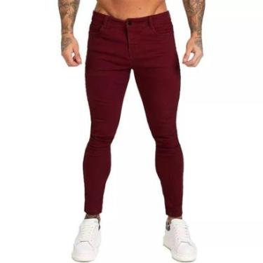 Imagem de Calça Slim Luxo Esporte Sarja Com elastano Masculina-Masculino