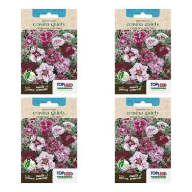 Imagem de Kit 4 Sementes De Cravina Gaiety Dobrada Sortida Vasos Mudas - Topseed