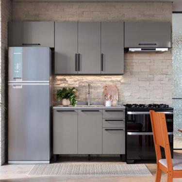 Imagem de Cozinha Modulada Compacta Fidelitá Mônaco 4 Peças 280cm 8 Portas 2 Gav
