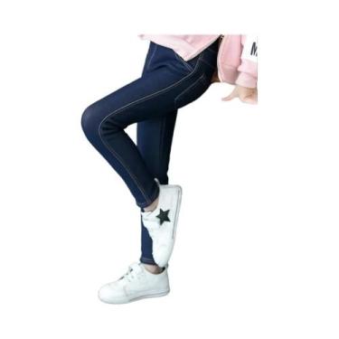 Imagem de Calças Jeans Grossas De Inverno Para Meninas, Estilo Coreano, Roupas P
