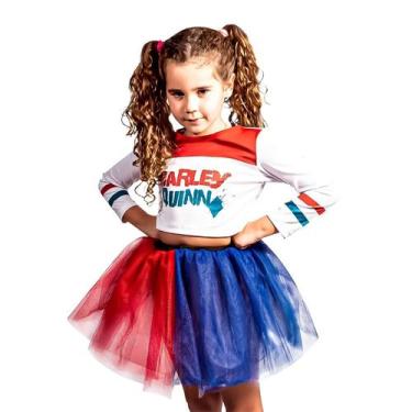 Imagem de Fantasia Menina Roupa Infantil Arlequina Dm Comics - Super Magia, P