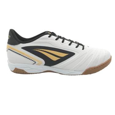 Imagem de Tênis Penalty Futsal Masculino Brasil 70 Y-1 Branca com Dour, Branco, 