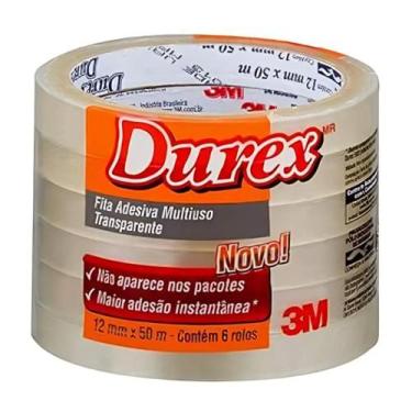 Imagem de Fita Adesiva Multiuso Transparente 12mm x 40m DUREX com 6 Rolos 3M