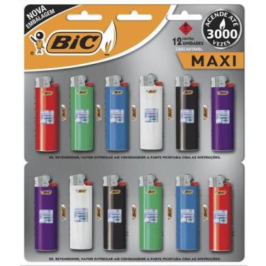 Imagem de ISQUEIRO DESCARTAVEL BIC MAXI A GAS CARTELA Com 12 Unidades