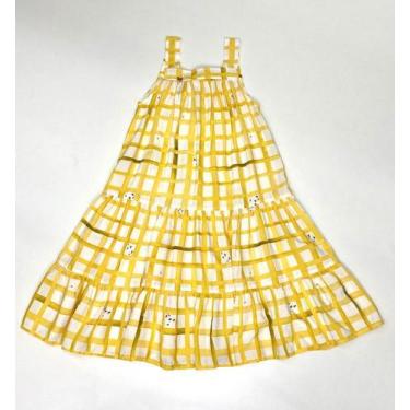 Imagem de Vestido infantil Ana - Ópera Kids, 10, Amarelo xadrez