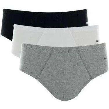 Imagem de Kit Com 6 Cuecas Slip Mash Algodão 010.20, P, Branco, Cinza mescla, Pr