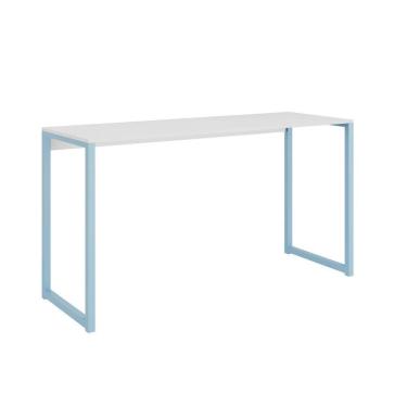 Imagem de Mesa Escrivaninha Industrial Desk 90 Color Quarto Escritório Branco Azul 
