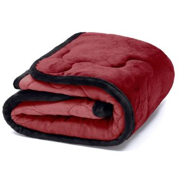 Imagem de Edredom Plush para Pet Buettner Bouton Microfibra Flannel Dupla Face Vermelho Escuro e Vermelho Claro 80cm X 90cm 01