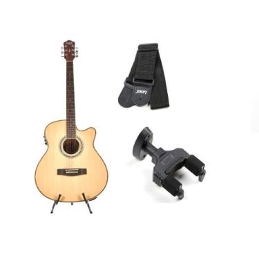 Imagem de Kit violão land eletrico aço lw-a-40e+acessórios