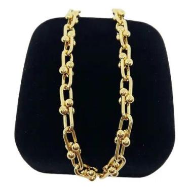 Imagem de Bracelete Idêntico A Ouro Cadeado 5mm Banhada a Ouro - Joias Nobre, Ou