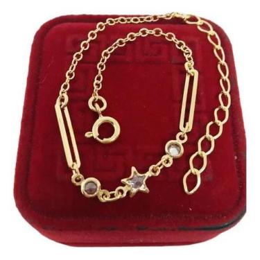 Imagem de Bracelete Idêntica A Ouro Elo Duplo Zircônia Banhada a Ouro - Joias No