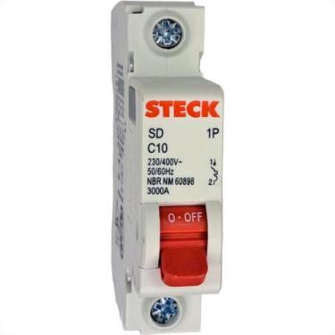 Imagem de Disjuntor Steck Din Unipolar 10A Sd61 C Sdd61C10