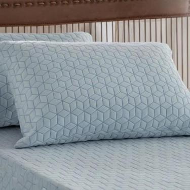 Imagem de Protetor de Travesseiro Jolitex Glacial 50x70cm Branco com Detalhes em
