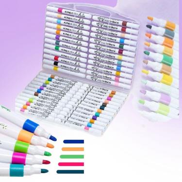 Imagem de Super Kit Canetinhas Profissional Ponta Durável 1°linha Touch 60 Cores Acrilic Maker