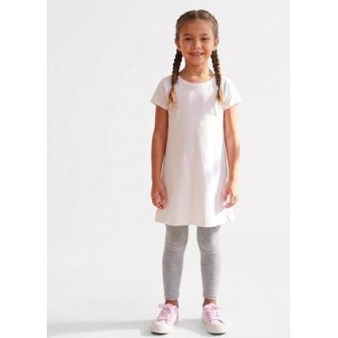 Imagem de Meia Calça Legging Menina Algodão Com Elastano Confortável - Cinza mes